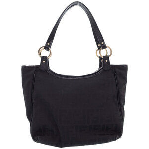 FENDI Zucca Tote canvas Chef shopper Bag Black